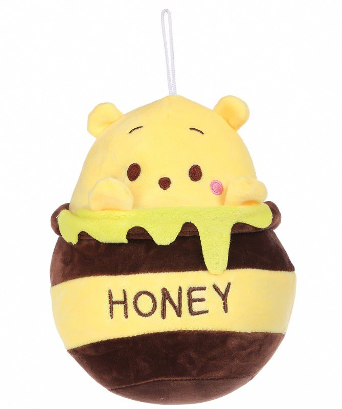 Kashishtrandingcopany Honey Pot Bear Soft Toy Yellow Brown -23 cm  (Multicolor)