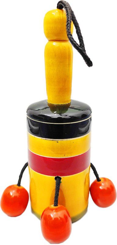 MyToyBox Bell Rattle | Handmade Baby Toy | 0+ years | Natural and Safe | Traditional Indian Channapatna Handicraft Rattle  (Multicolor)