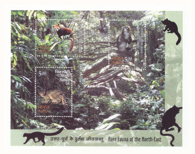 Phila Hub 2009-Rare Fauna of North East India Miniature Sheet MNH condition Stamps  (3 Stamps)