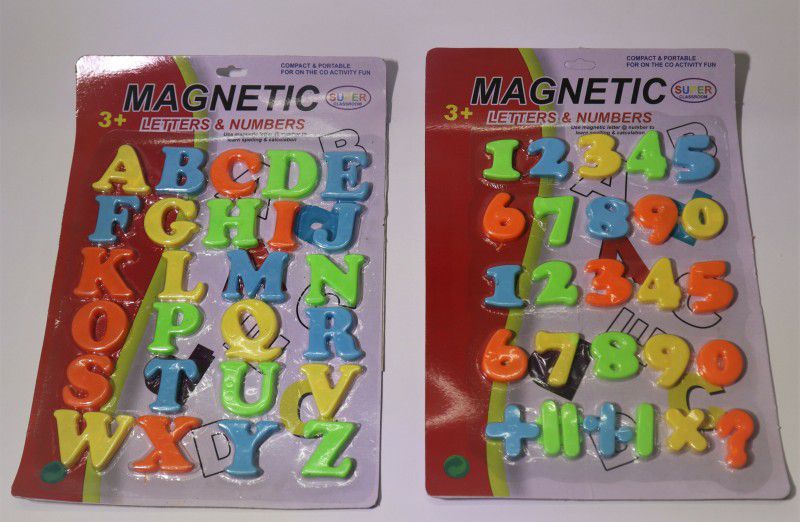 Stylein Combo of Magnetic Alphabets and Numbers for kids  (Multicolor)