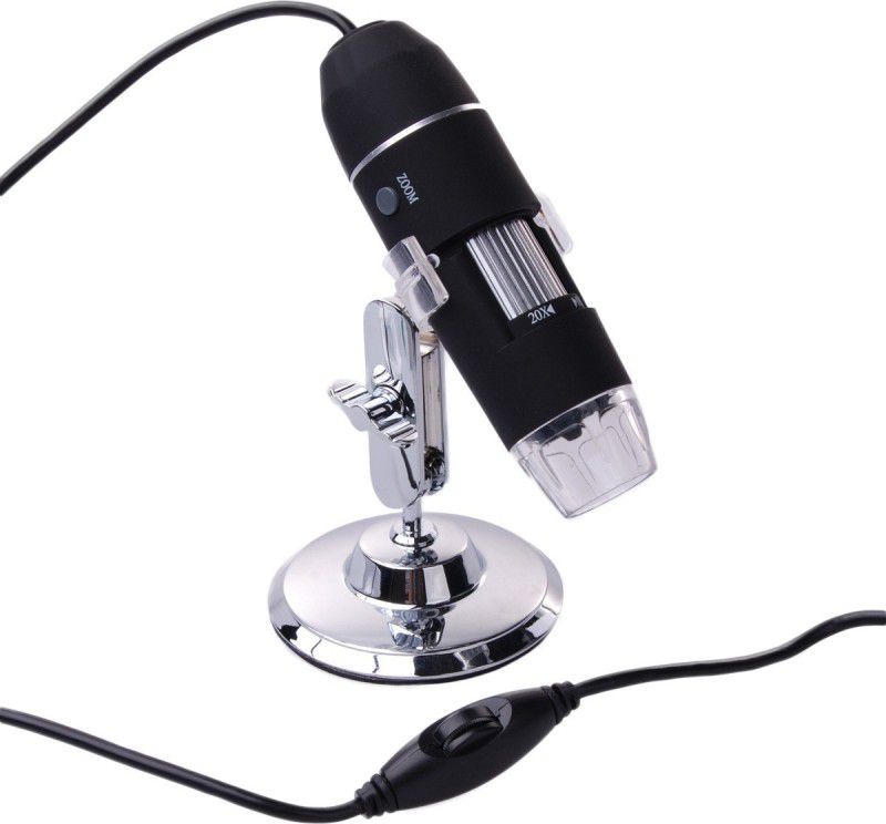 VTECH 8 LED Light Magnifier USB Digital Microscope Endoscope Zoom Camera 800X W/ Stand Holder microscope for students microscope for lab microscope with camera  (Black)