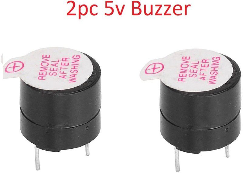 Robocity 2 Pcs Pizzo Buzzer DC 5V with 12 mm Diameter 2 Terminals Electronic Components Electronic Hobby Kit