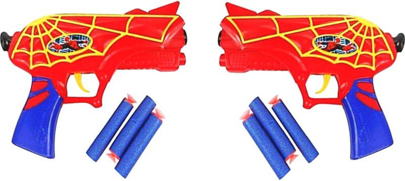 Vedy Spiderman Soft Bullets Gun Guns & Darts  (Multicolor, Yellow, Red, Blue)