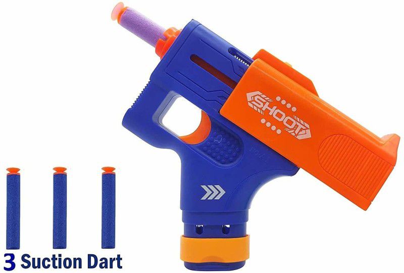 madago Manual Soft Bullet Shooting Gun Toy with Soft Foam Bullets lightweighted and pocket size Guns & Darts  (Blue, Orange)