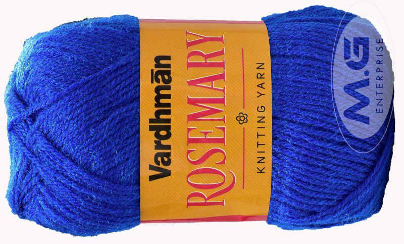 KNIT KING Rosemary Royal (500 gm) Wool Ball Hand knitting wool / Art Craft soft fingering crochet hook yarn, needle knitting yarn thread dyed-M