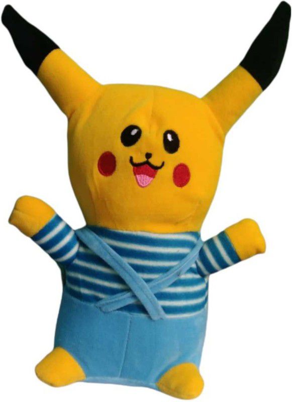 happykiddy Stuffed Plush Soft Toy Pokemon Pikachu - 35 cm  (Multicolor)