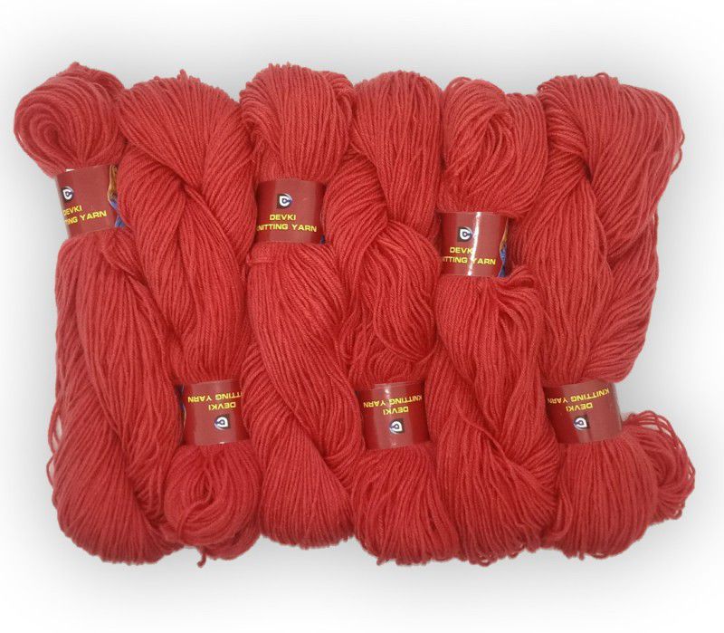 devki knitting yarn 100% ACRYLIC YARN. CRIMSON RED COLOR (400 gm )