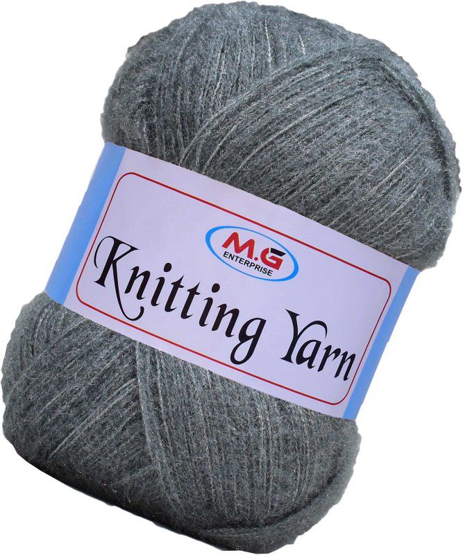 M.G Enterprise Knitting Wool Yarn, Soft Fancy Feather Wool Mouse Grey 400 gm- Art-ACFB