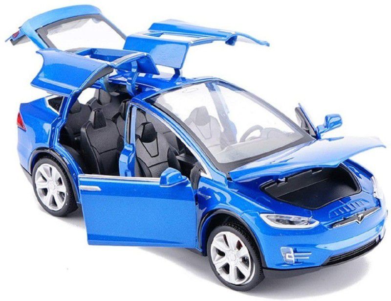 SPEEDYZONE SPEEDY 1: 32 Alloy Tesla X90 Pull Back Metal Diecast Car Model Metro Toys with 6 Door Open, Sound Light for Children (Blue Colour)  (Blue, Pack of: 1)