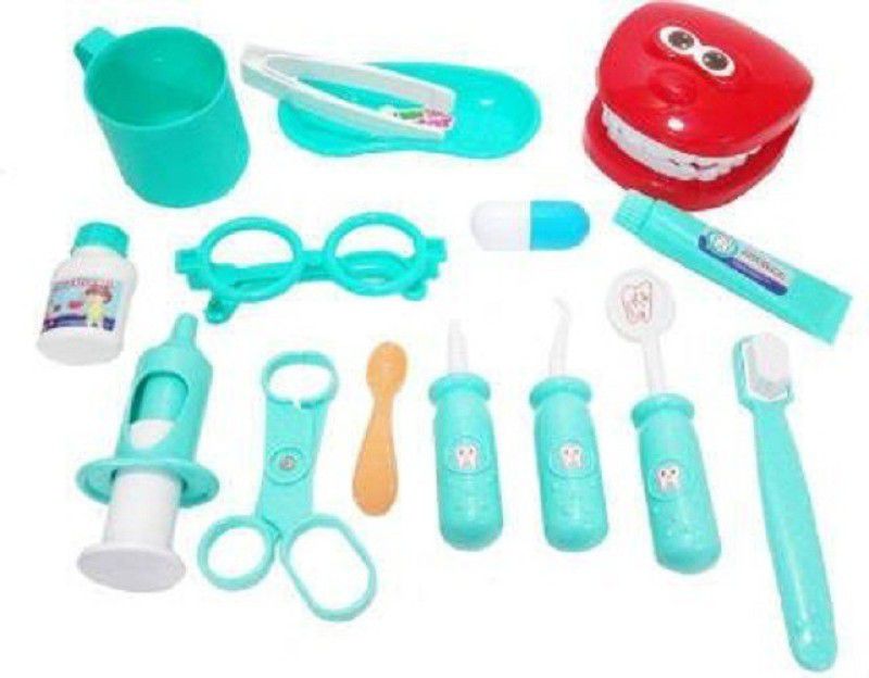 FunBlast Pretend Play Toys Dentist Set/ Doctors Set Toys for Kids Medical Kit with 15 Tools Educational Toys for 3+ Years Role Play Toys for Boys|Girls