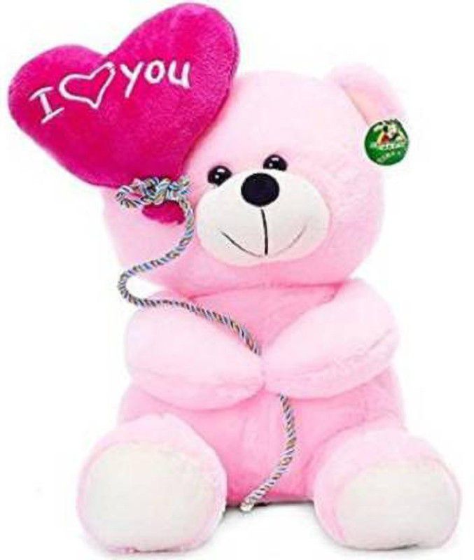 STUFFY I Love You Balloon Teddy Bear PINK - 26.2 cm  (Pink)