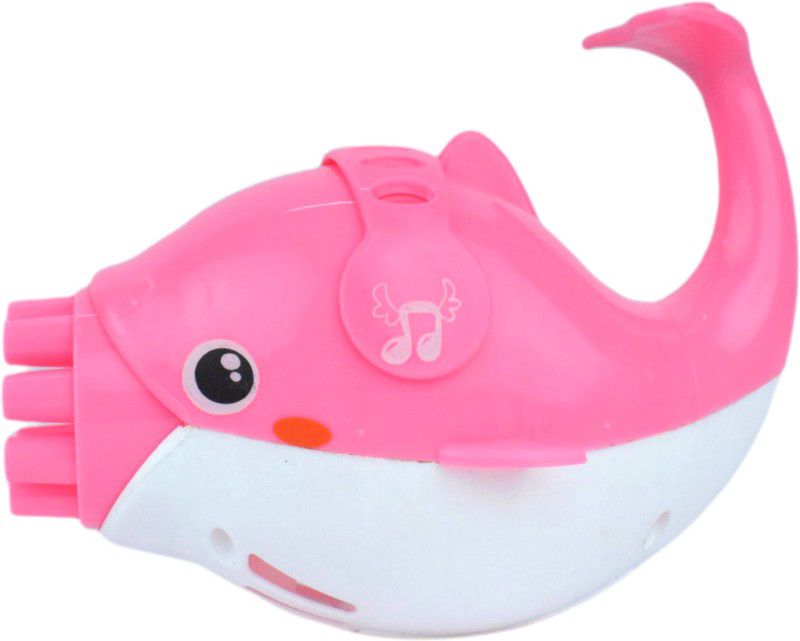 noobie kid Dolphin Bubble Gun with Refill Bubble Solution for kids above 3 years.  (Pink)