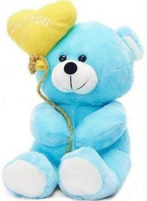 DESTINO Nano Cutie Plush Teddy Bear With I Love You Heart Balloon Teddy For Your Loved Ones Best Gift For Girlfriend Children Wifey Teddy Bear Birthday Anniversary Propose Day Teddy Day | Color Blue - Size 20 cm - 12 inch  (Blue)