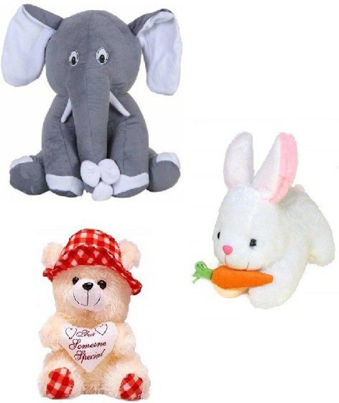 MDTradingCompany Soft toy Grey elephant-rabbit-CR-cap for kids-25-30  (Multicolor)