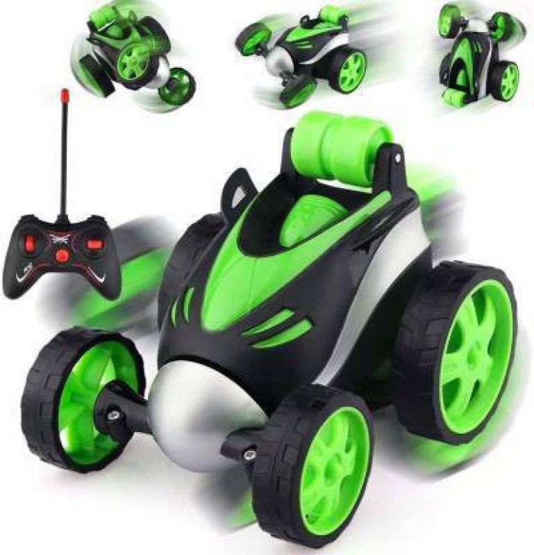Teenven Rechargeable Remote Control Stunt car for Boys Girls 360° Rotating Rolling Car Radio Control RC Truck Toy for Kids | Best Birthday Gift  (Green)