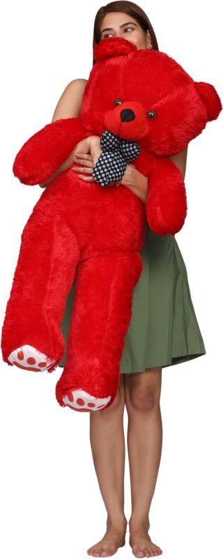 NP Toys RED TEDDY BEAR 3 FEET SMAR &LONG BERT BEAR (90cm) - 90 cm  (Red)