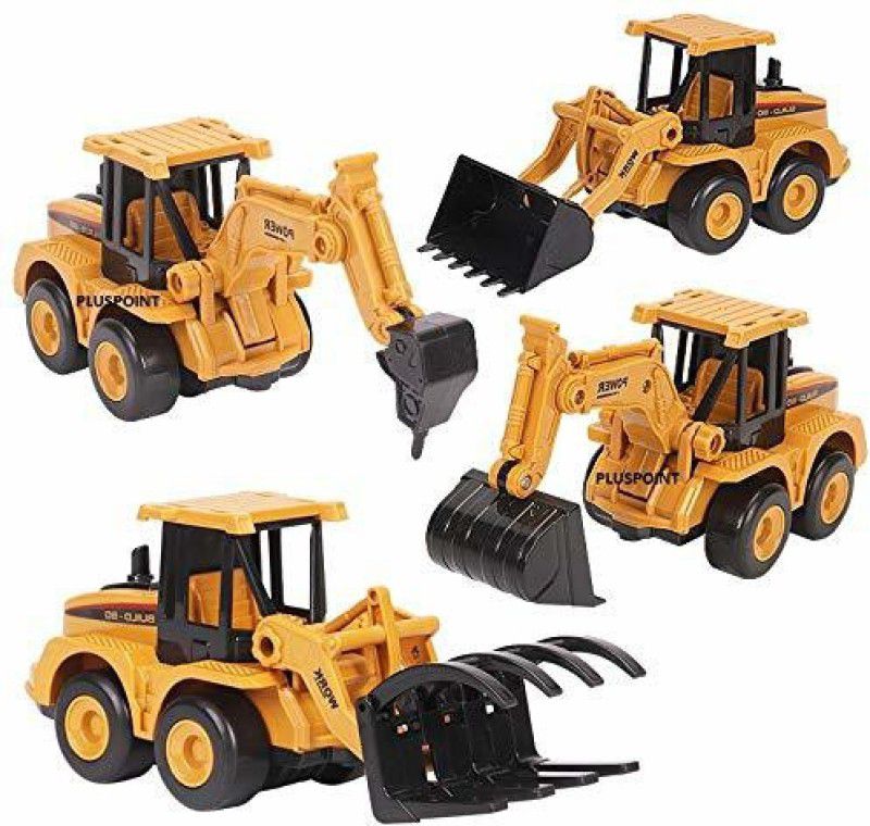 Pluspoint Plastic Exclusive Collection of Construction Vehicles for kids |  (Multicolor, Pack of: 4)