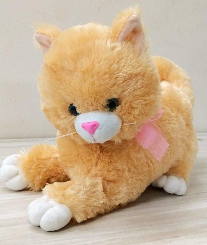 Babyjoys Premium Quality Stuffed Soft cat (30 cm) (Brown) - 30 cm  (Brown)
