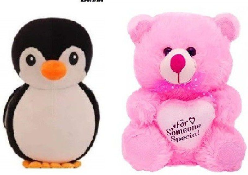 Bakku Toys Teddy Bear Soft Toys Pegvin mono set off 2 Child And Girls Gift Item - 28 cm  (Multicolor)