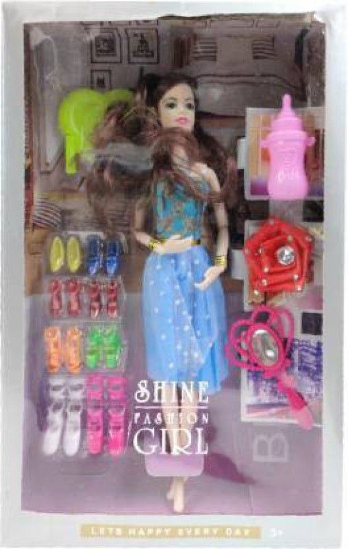 Just97 Shine Fashion Girl Fashionable Doll Kit  (Multicolor, Blue)