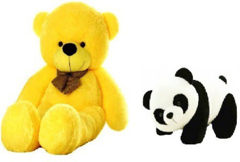 maurya teddy Yellow teddy Bear so cute combo with small Panda (91 / 30 cm) - 91 cm  (Yellow, Black)
