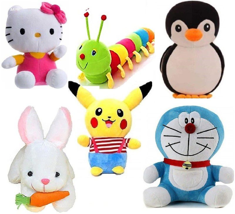 MPR ENTERPRISES Stuffed Plush Toys for Baby, Girls & children Playing Teddy Bear set of 6 - 30 cm  (Multicolor)