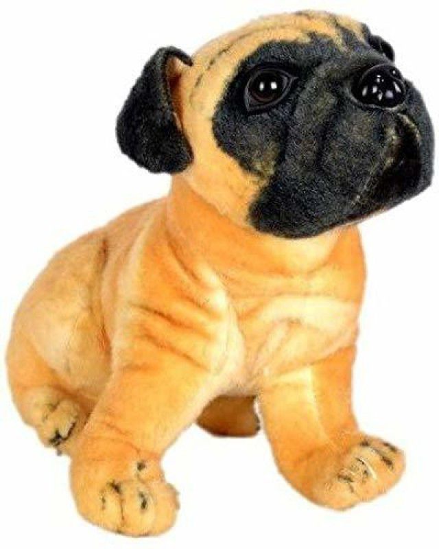 Bhairavi Sales Stuffed Soft Toy Pug Dog - 32 cm (Brown) for kids - 9 inch  (Brown)
