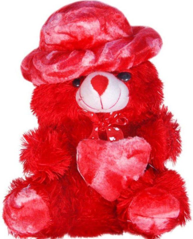 Agnolia Gift for Valentine/girl/boy Rose Heart Red teddybear - 15 cm  (Red)