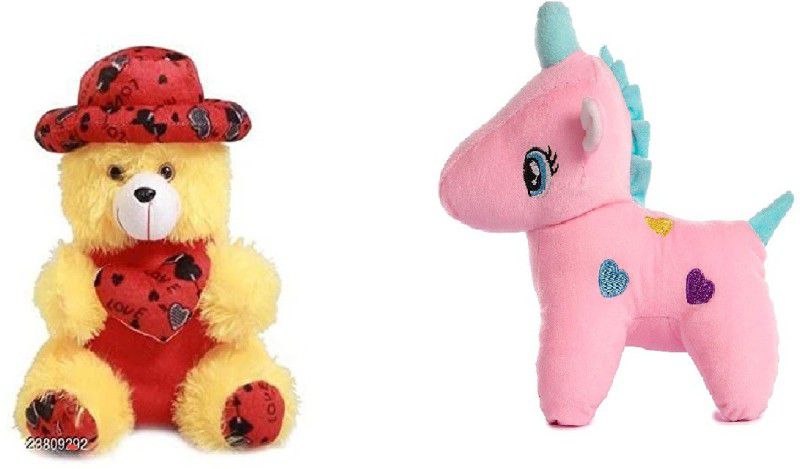 Bakku Toys Teddy bear kidsSoft huggable kids And Girls gift item Set off 2 - 28 cm  (Multicolor)