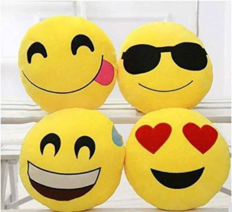 BestLook Cute & Smooth Smiley Pillow For Bed & Sofa Set. - 30 cm  (Yellow)