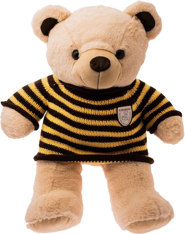 Dimpy Stuff Bear with striped sweater - 65 cm  (Beige)