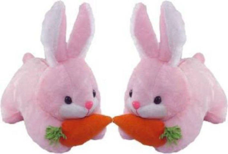 KPN Combo of very Stylish Plush and Adorable Carrot Rabbit Combo Of 2 For Kids, Gift & Decoration (Teddy Bear) - 30 cm - 30 cm  (Multicolor)