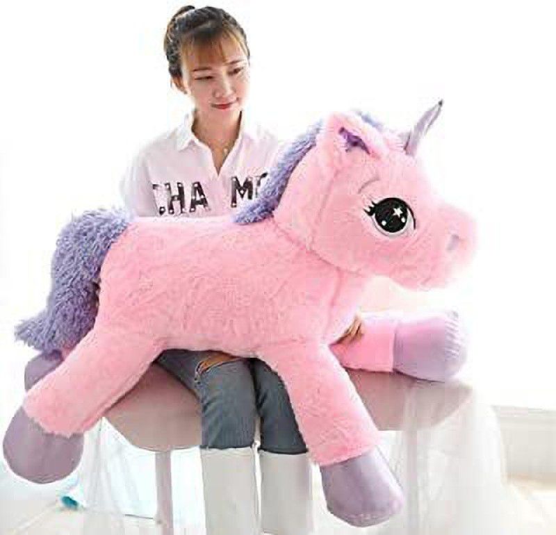Unnati collection Big Size toys Big Size Funny Unicorn Stuffed Animal Plush for kid's, 100 CM (Pink) 100% Safe for Kids Made in India. - 100 CM - 100 cm  (Pink)