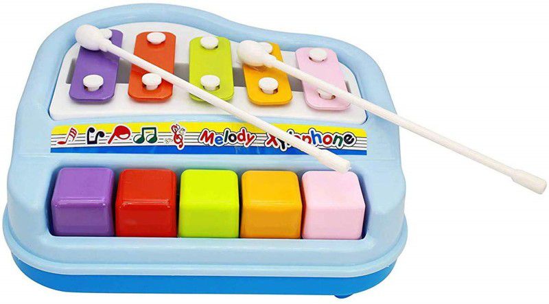 Bluebells India Non-Battery Operated Musical Xylophone and Mini Piano Toy for kids  (Blue)