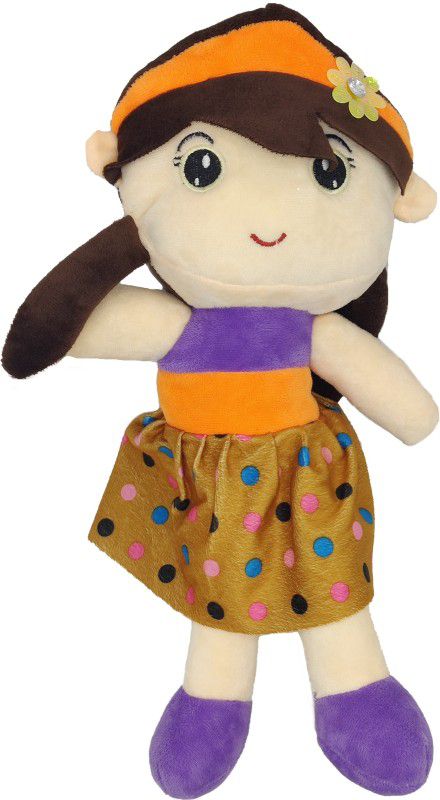 aparna's collection cute winky doll girl Stuffed Cuddly Soft Toy Plush Doll (Brown)40cm birthday gift love girl - 40 cm  (Brown)