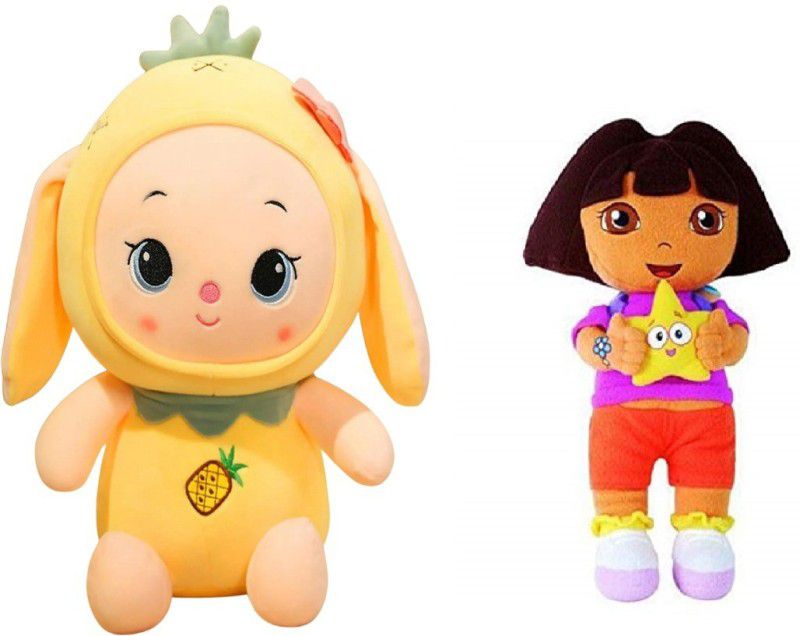 MEEJU COMBO OF DOREMI AND Stuffed Dora Doll Plush Toy for Baby Girl Multicolor 30 cm - 6 cm  (Multicolor)