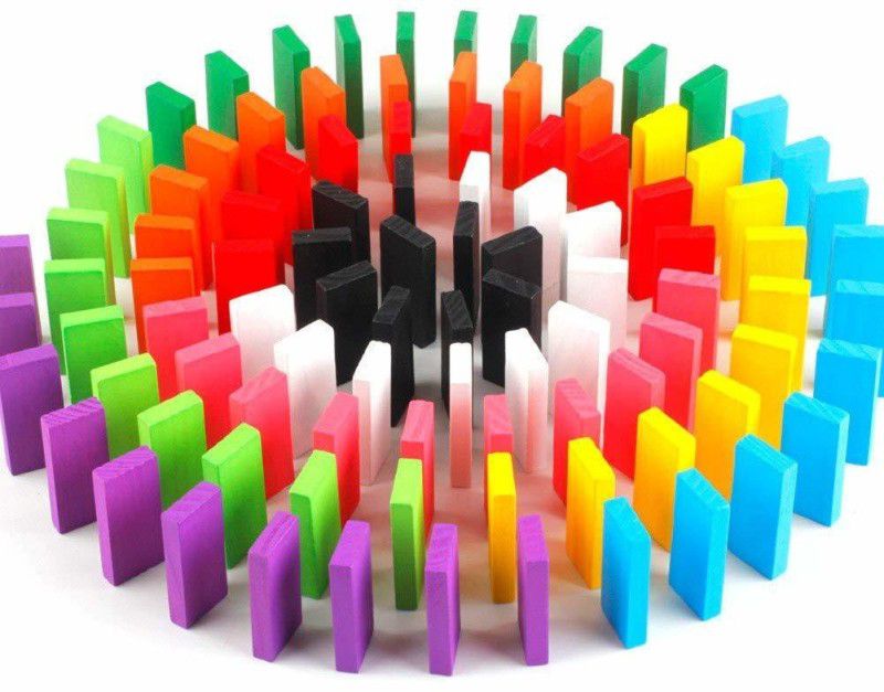 LITTLEMORE Wood domino game set, Multicolour, 100 pieces  (100 Pieces)