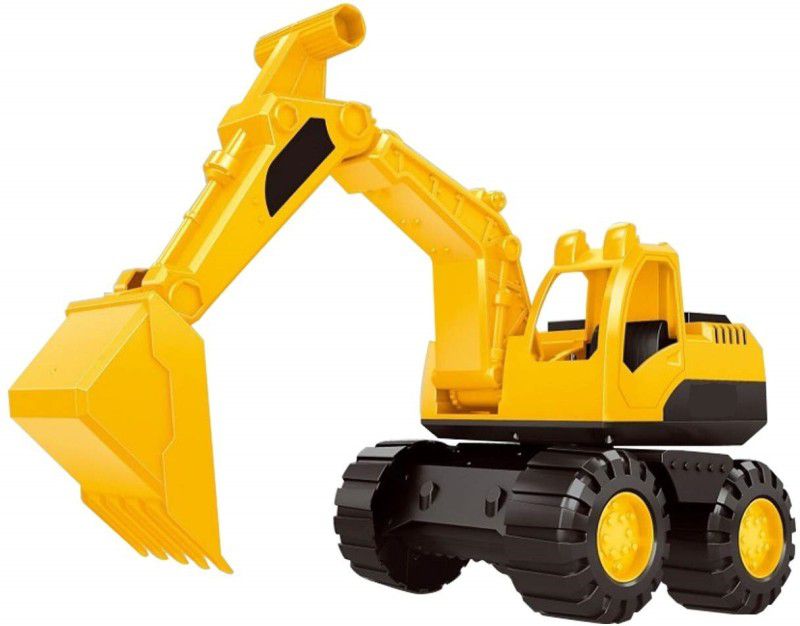 LODESTONE Push and Go Friction Powered Construction Site Excavator Toy with Moveable Parts  (Yellow, Pack of: 1)
