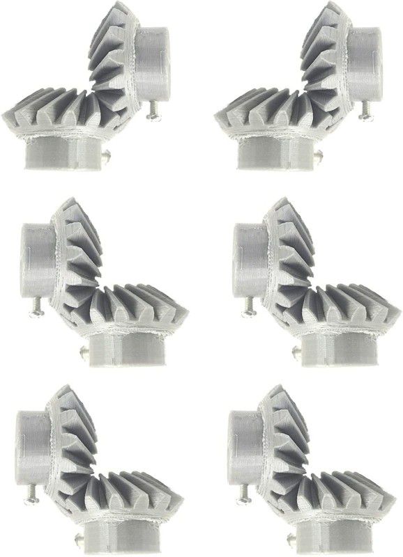 INVENTO 6 Pair 3D Printed Plastic Helical Bevel Gear 16 Teeth, 43mm dia, 15mm Width, 5mm hole, 2.5 Module for DIY Projects Automotive Electronic Hobby Kit