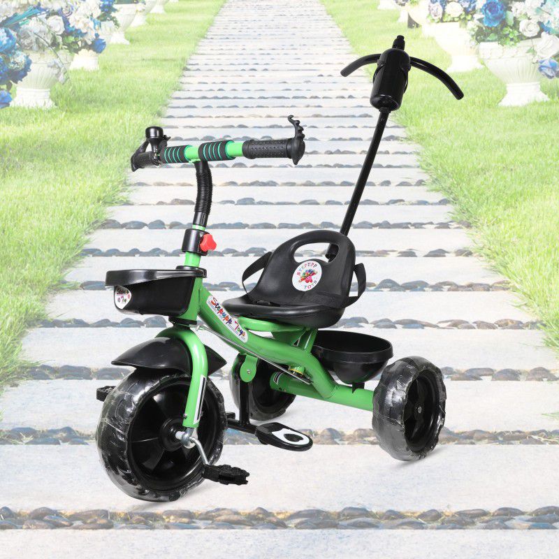 DIYANK DY GREEN HANDLE BACK AND FRONT BASKET FOR TODDLERS-08 Tricycle  (Green)