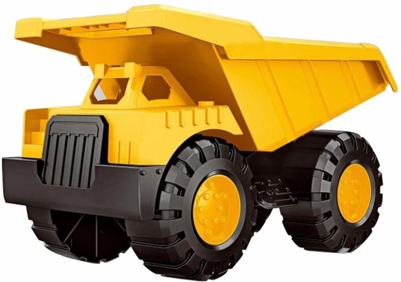LODESTONE Push and Go Friction Powered Construction Site Dumper Truck Toy with Moveable Parts  (Yellow, Pack of: 1)