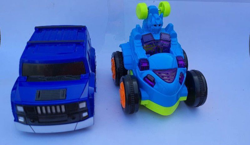 Bhive Combo 8 set of Friction Powered car and robot car  (Dark blue)