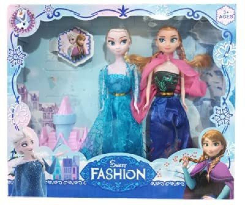 Fun Escape Frozen Castle Doll Set for Girls Doll House Set for Kids 2 Set of Dolls 1 Castle  (Multicolor)