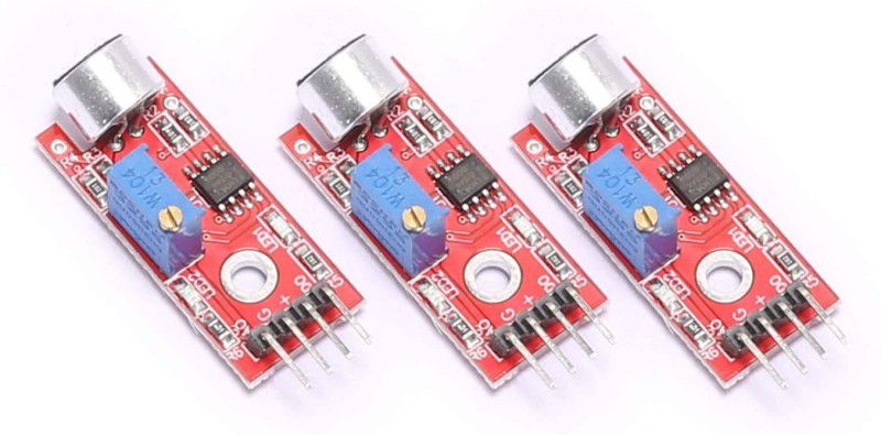 Robotronics Mic Microphone Sensor High Sensitivity Sound Detection Module Compatible with Arduino PIC AVR (Pack of 3 ) Sound Recorder and Sound Circuit Electronic Hobby Kit