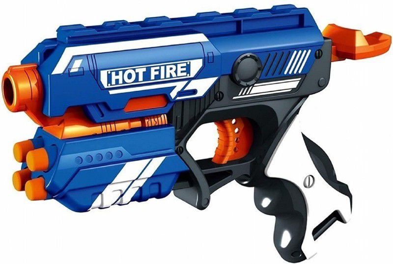 KGN 4 Bullet Toy Gun Type | Super Fast Easy Shooter | Foam Blaster Gun Toy for Kids with 10 Foam Bullets | Multicolour 13.5m Range Guns & Darts  (Multicolor)