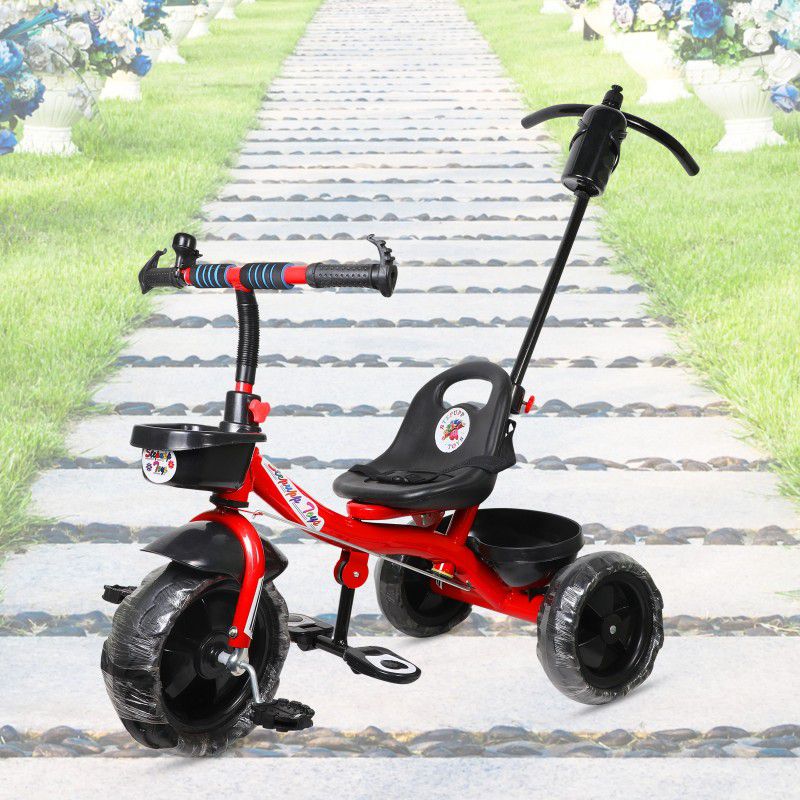 DIYANK DY RED HANDLE BACK AND FRONT BASKET FOR TODDLERS-08 Tricycle  (Red, Black)
