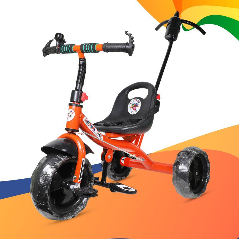 DIYANK DY ORANGE COLOR PARENT HANDLE FOR CHILDREN AND BABY-11 Tricycle  (Orange)