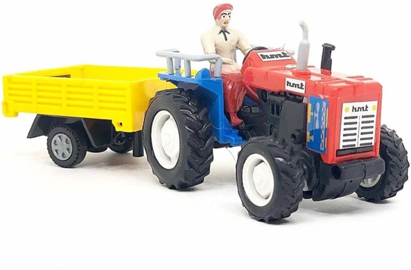 Shree Jee CENTY TRACTOR WITH TROLLY PULL BACK ACTION TOY (PACK OF 1)  (multicolor)