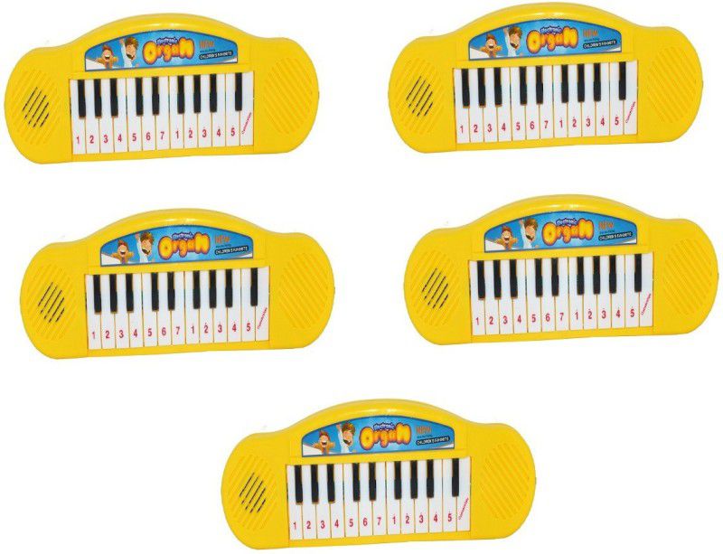 KANCHAN TOYS Mini Super Classic Piano Musial Toy For Kids Pack Of 5  (Yellow)
