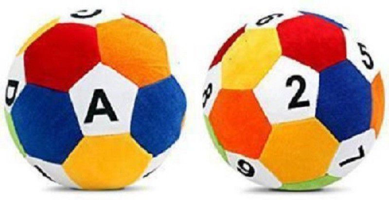 hasyaahub soft footballs 2 large size footballs & alphabetic balls combo,little kids/child - 32.009 cm  (Multicolor)